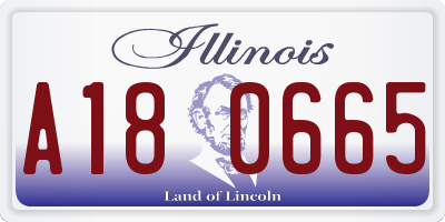 IL license plate A180665