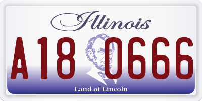 IL license plate A180666