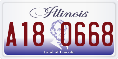 IL license plate A180668