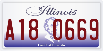 IL license plate A180669