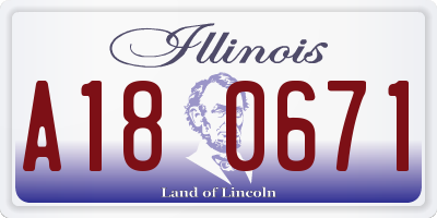 IL license plate A180671