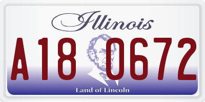 IL license plate A180672