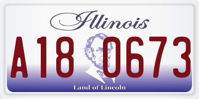 IL license plate A180673