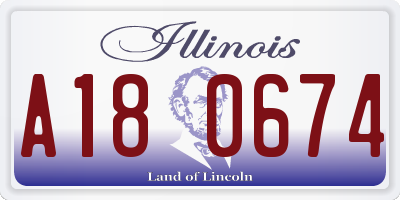 IL license plate A180674