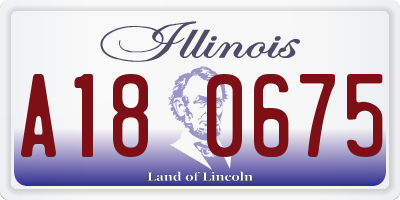 IL license plate A180675
