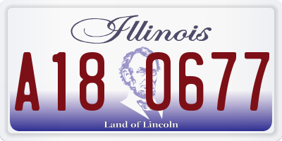 IL license plate A180677