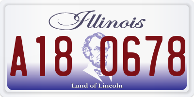 IL license plate A180678