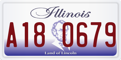 IL license plate A180679