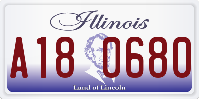 IL license plate A180680