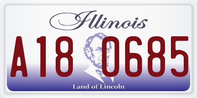 IL license plate A180685