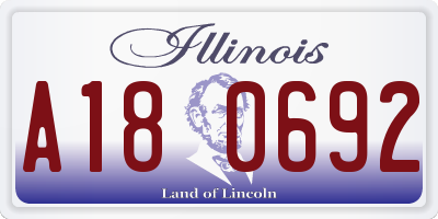 IL license plate A180692
