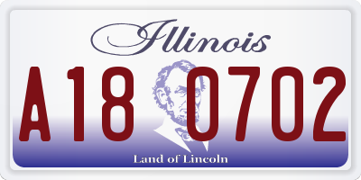 IL license plate A180702