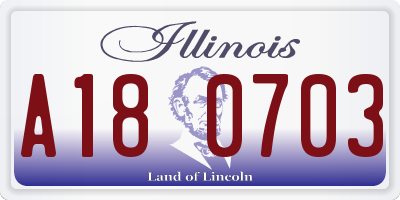 IL license plate A180703