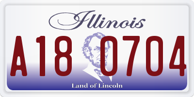 IL license plate A180704