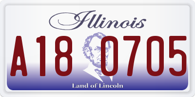 IL license plate A180705