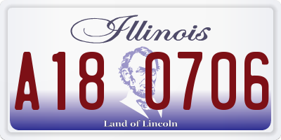 IL license plate A180706