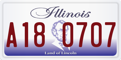 IL license plate A180707