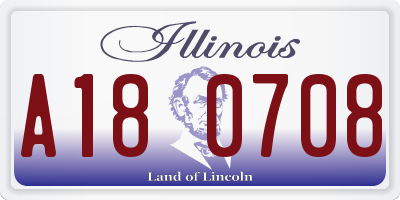 IL license plate A180708