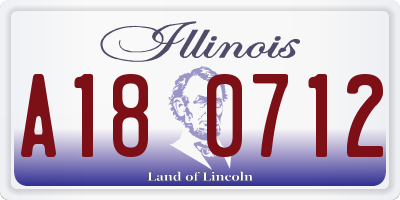 IL license plate A180712