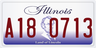 IL license plate A180713