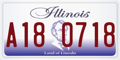 IL license plate A180718