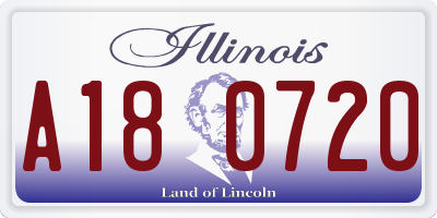 IL license plate A180720