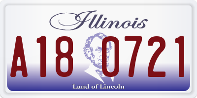 IL license plate A180721