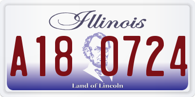 IL license plate A180724