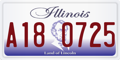 IL license plate A180725