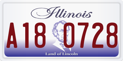 IL license plate A180728