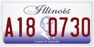 IL license plate A180730