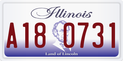 IL license plate A180731