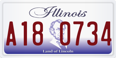 IL license plate A180734