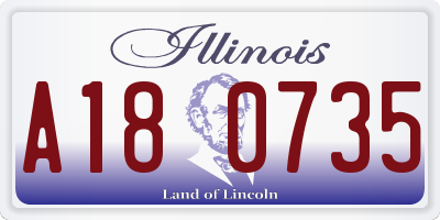 IL license plate A180735