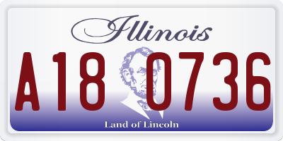 IL license plate A180736