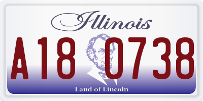 IL license plate A180738