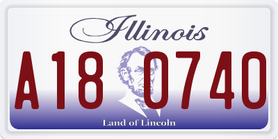 IL license plate A180740