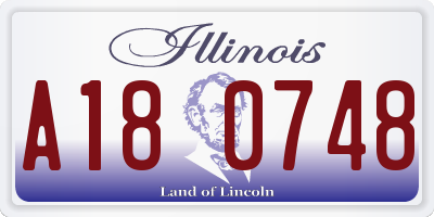 IL license plate A180748