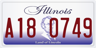 IL license plate A180749