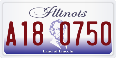 IL license plate A180750