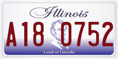 IL license plate A180752