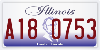 IL license plate A180753