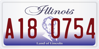 IL license plate A180754
