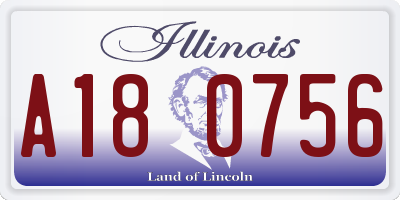 IL license plate A180756