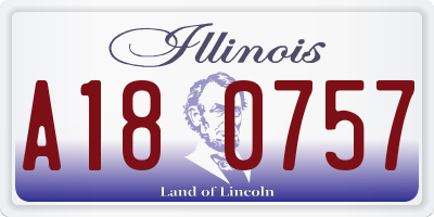 IL license plate A180757