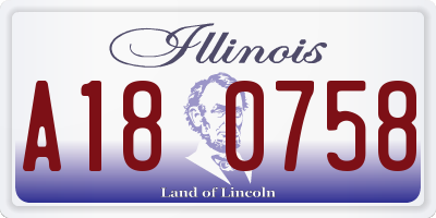 IL license plate A180758