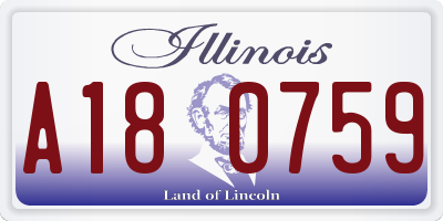IL license plate A180759