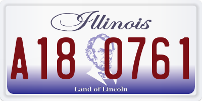IL license plate A180761
