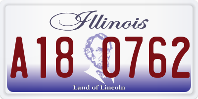 IL license plate A180762
