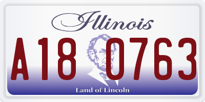 IL license plate A180763